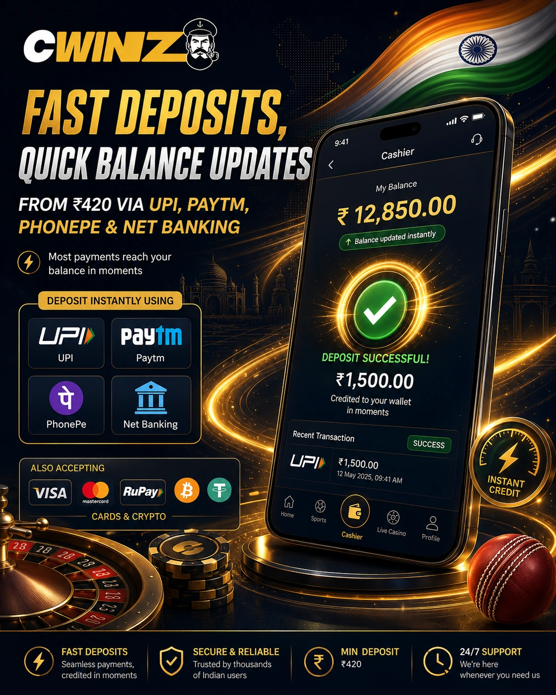 Cwinz deposit payment options